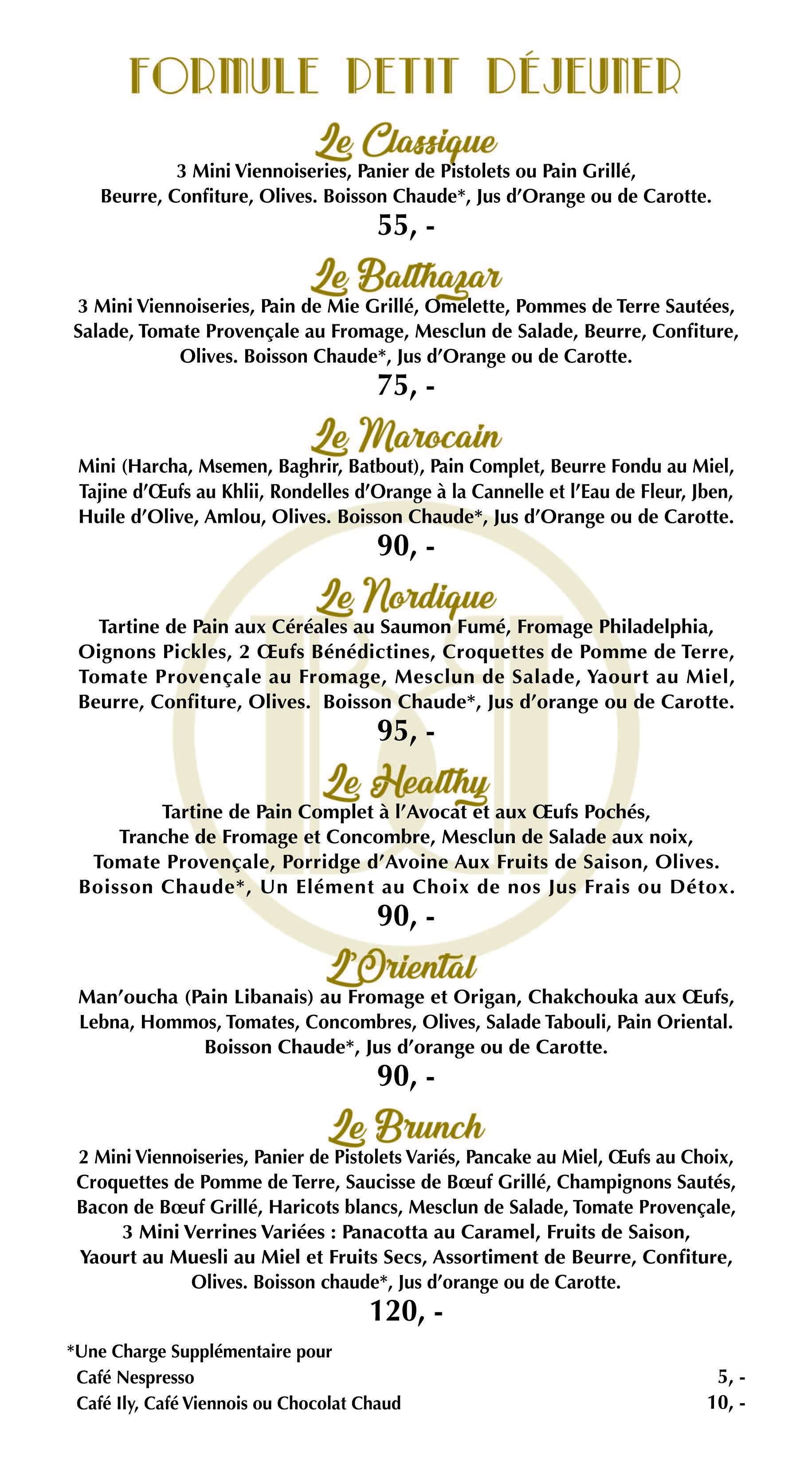 Balthazar Breakfast Menu Page 1